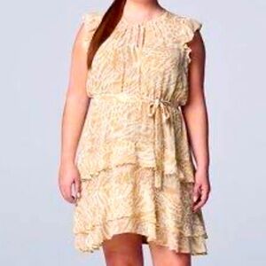 Simply Vera Vera Wang Tiered Sleeveless Dress 4x